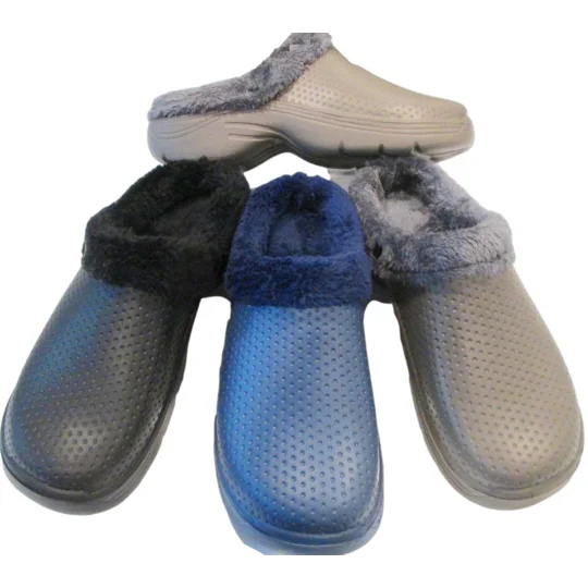 Town and Country fleece-Lined Slippers, Casual Cloggis EVA House Shoes with Round Toe, Waterproof