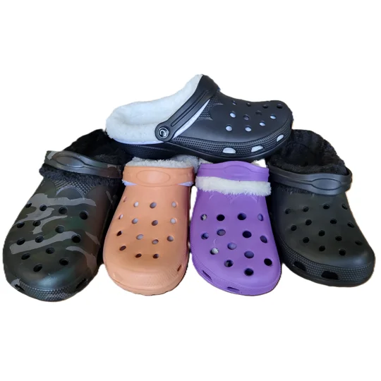 Clogs Lined Adults Slippers Furry Faux Fur Clog Shoes Lightweight