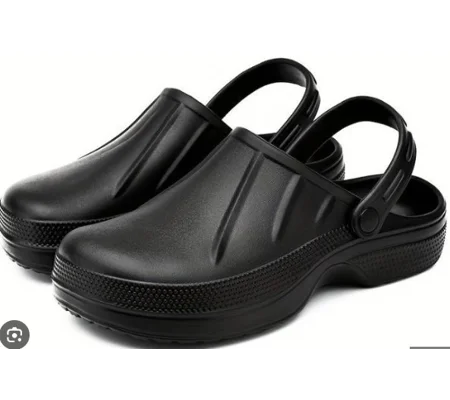 Kitchen Shoes Comfortable, Non-Slip Black EVA Clogs Hospital Garden Catering Nurse Vet Bistro