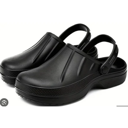 Kitchen Shoes Comfortable, Non-Slip Black EVA Clogs Hospital Garden Catering Nurse Vet Bistro
