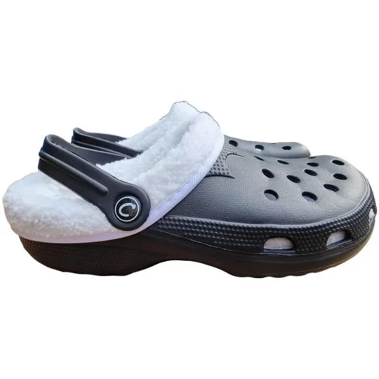 Shoes Fur Lined Clogs Furry Black Unisex Classic Slippers Garden Footwear