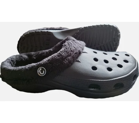 black fur lined GARDEN CLOGS women sandals slippers garden shoes great quality new