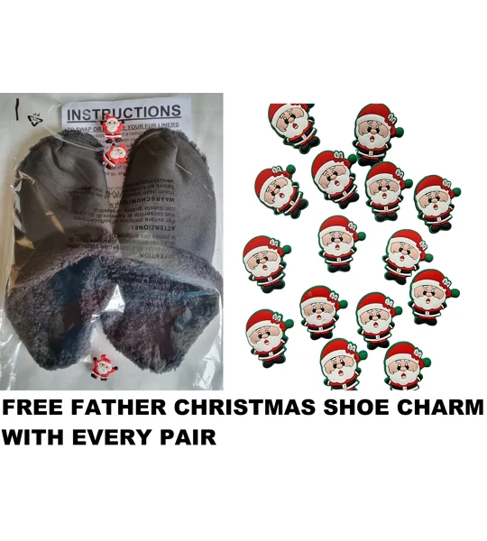 Insoles for Crocs Fluffy Liners Black Fur Shoe Insole Insert Lining Warm Removable Furry Croc Liners