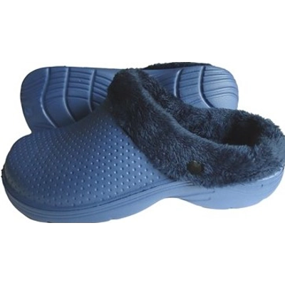 Mens Womens Warm Fleece-Lined Slippers, Casual Cloggis EVA House Shoes with Round Toe, Waterproof