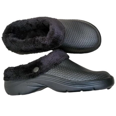 Mens Womens Warm Fleece-Lined Slippers, Casual Cloggis EVA House Shoes with Round Toe, Waterproof