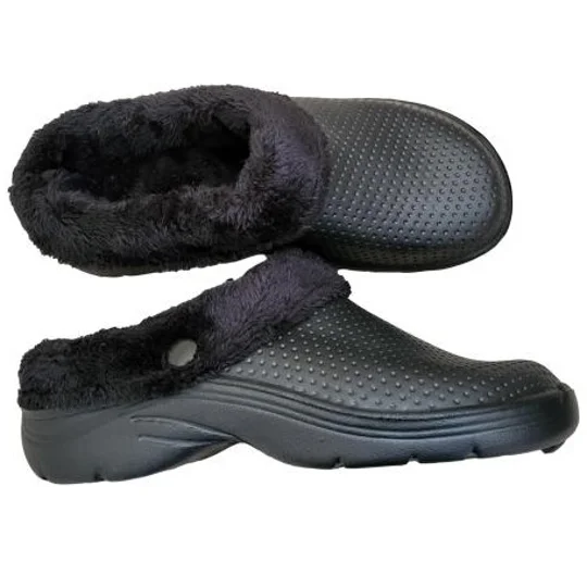 Town and Country fleece-Lined Slippers, Casual Cloggis EVA House Shoes with Round Toe, Waterproof