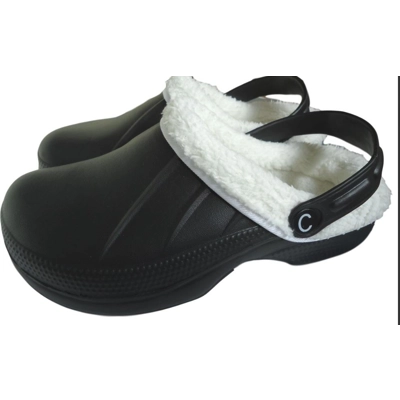 Wide Fitting Fur Clogs Lined Adults Slippers Furry Clog Shoes Lightweight Mens Womens Garden Sandal