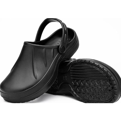 Kitchen Shoes Comfortable, Non-Slip Black EVA Clogs Hospital Garden Catering Nurse Vet Bistro