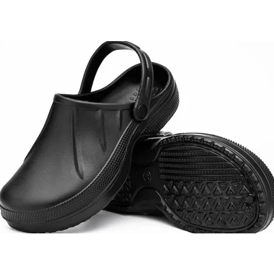 Kitchen Shoes Comfortable, Non-Slip Black EVA Clogs Hospital Garden Catering Nurse Vet Bistro