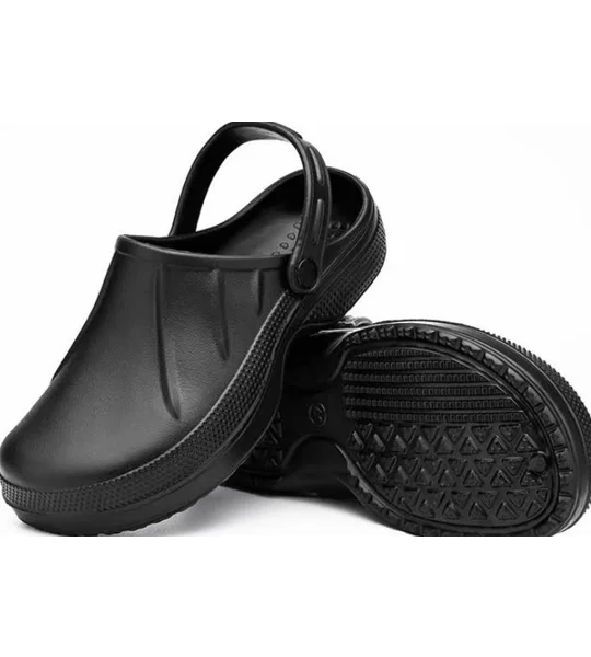 Kitchen Shoes Comfortable, Non-Slip Black EVA Clogs Hospital Garden Catering Nurse Vet Bistro