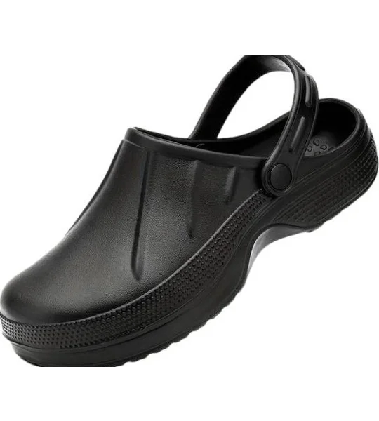 Kitchen Shoes Comfortable, Non-Slip Black EVA Clogs Hospital Garden Catering Nurse Vet Bistro