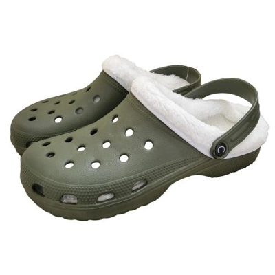 green fur clogs Mens Clogs Warm Fur Lined Thermal Garden Clogs Slip On Lightweight EVA Slippers Indo