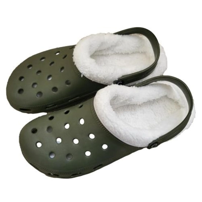 green fur clogs Mens Clogs Warm Fur Lined Thermal Garden Clogs Slip On Lightweight EVA Slippers Indo