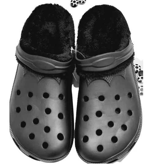 Shoes Fur Lined Clogs Furry Black Unisex Classic Slippers Garden Footwear