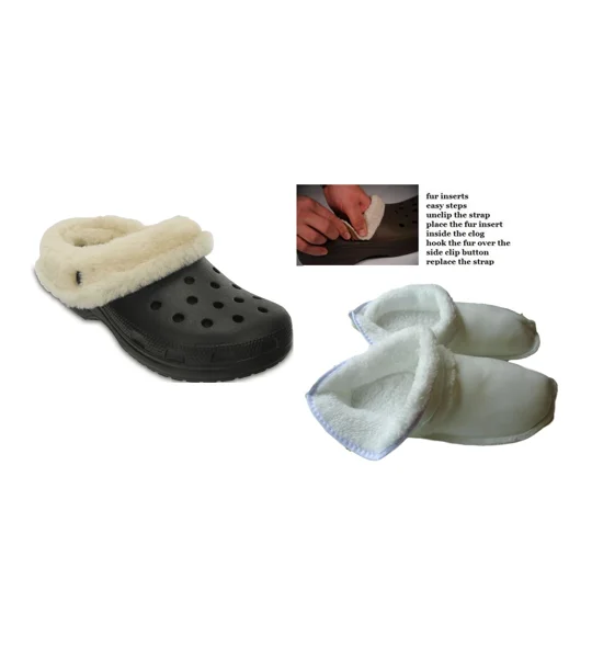 Insoles for Crocs Fluffy Liners Black Fur Shoe Insole Insert Lining Warm Removable Furry Croc Liners
