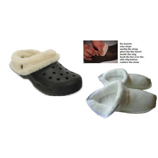Fluffy Liners Insoles Replacement Navy Fur Inserts For Mammoth Crocs Shoes Clogs