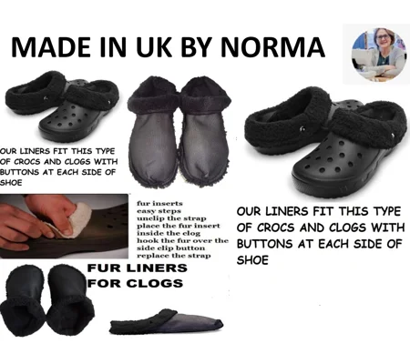Insoles for Crocs Fluffy Liners Black Fur Shoe Insole Insert Lining Warm Removable Furry Croc Liners