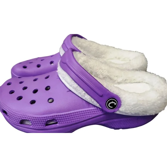 Clogs Lined Adults Slippers Furry Faux Fur Clog Shoes Lightweight