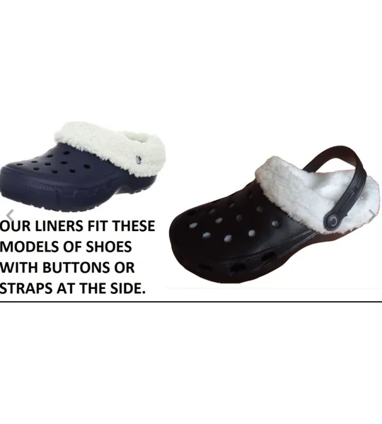 Insoles for Crocs Fluffy Liners Black Fur Shoe Insole Insert Lining Warm Removable Furry Croc Liners