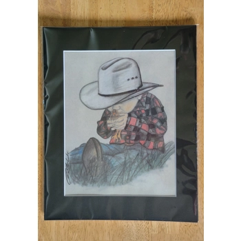 Matted print "Little Farmer" by Felicia C