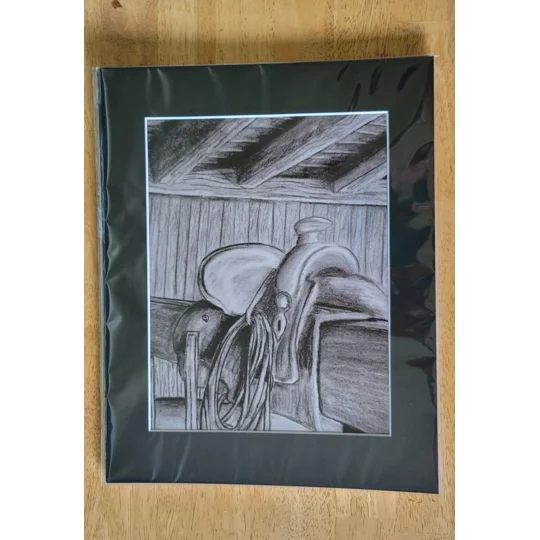Matted print "Saddle" by Felicia C