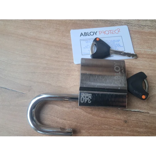 Abloy Protec2 PL 340 Steel Padlock With 2 Keys and Keycode Card
