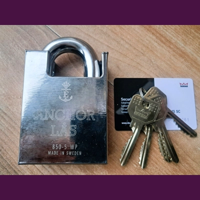 ANCHOR LÅS 850-5 Oval WP PS /Sweden/High Security Padlock With DORMA Cylinder