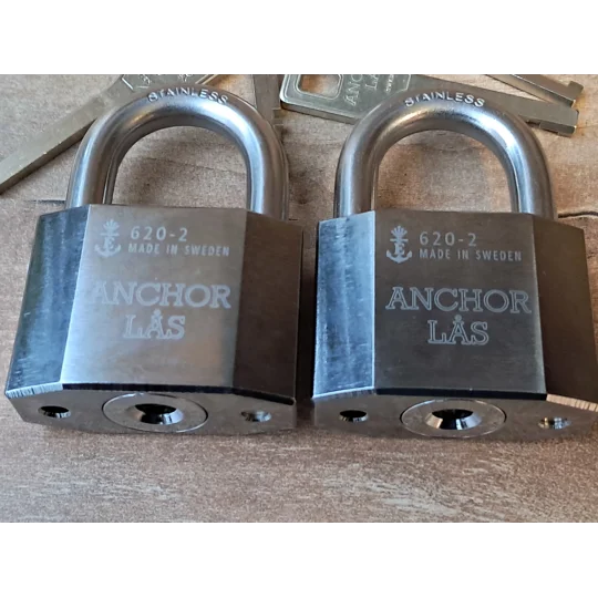 2 X ANCHOR LÅS 620-2 S25/Sweden/ Keyed Alike Padlock With 4 keys