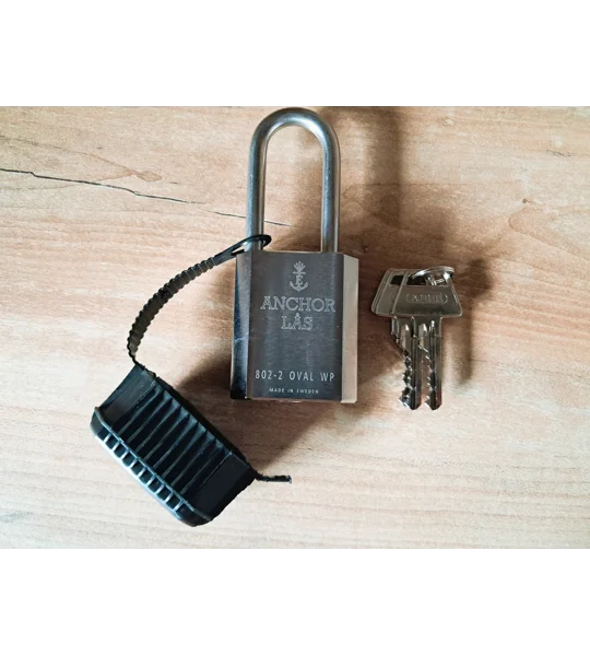 ANCHOR LÅS 802-2 S60 Oval Padlock WP With 3 Keys + Extra WP Protection