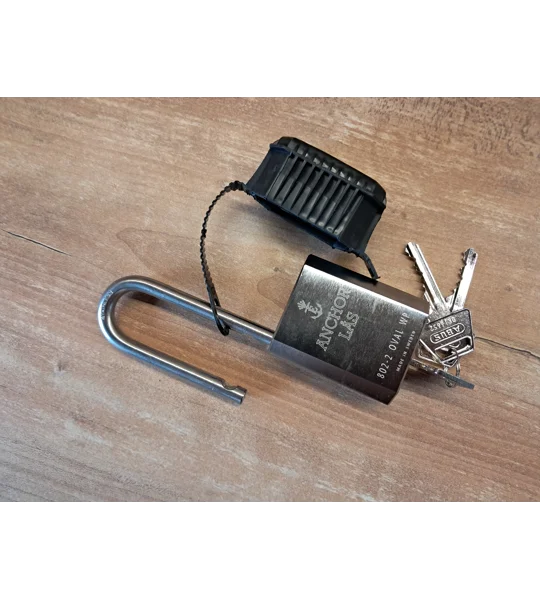 ANCHOR LÅS 802-2 S60 Oval Padlock WP With 3 Keys + Extra WP Protection