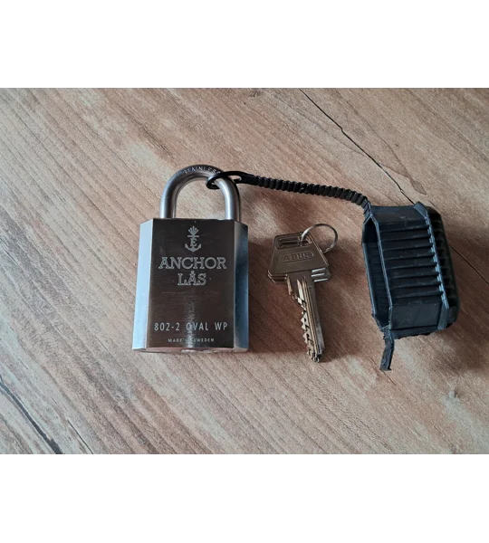 ANCHOR LÅS 802-2 S25 Oval Padlock WP With 3 Keys + Extra WP Protection