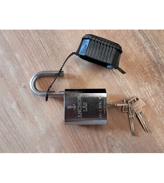 ANCHOR LÅS 802-2 S25 Oval Padlock WP With 3 Keys + Extra WP Protection