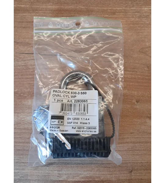 ANCHOR LÅS 830-3 S28 Oval Padlock WP + Extra WP Protection