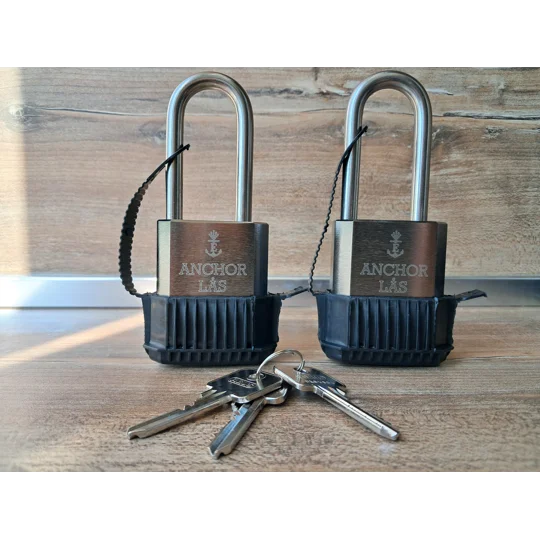 2 Keyed Alike Padlocks ANCHOR LÅS 802-2 S60 Oval WP with Abus Cylinders