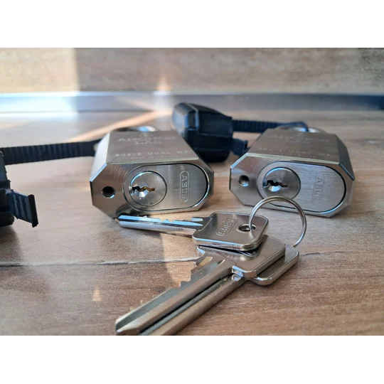 2 Keyed Alike Padlocks ANCHOR LÅS 802-2 S60 Oval WP with Abus Cylinders