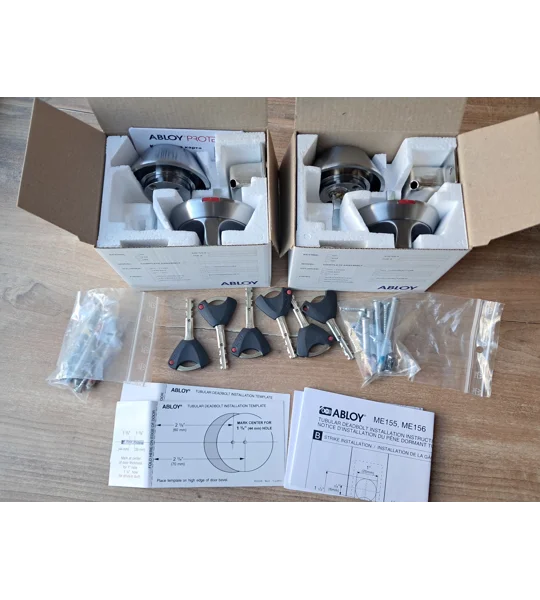 2 X ABLOY ME155T Deabolts with Lockable Thumbturn/PROTEC2 /Keyed Alike