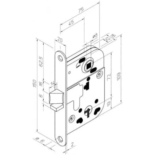 Abloy 2014 WC Lock/Full Lockset
