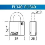 Abloy Protec2 PL 340/25 Steel Padlock With 2 Keys and Keycode Card