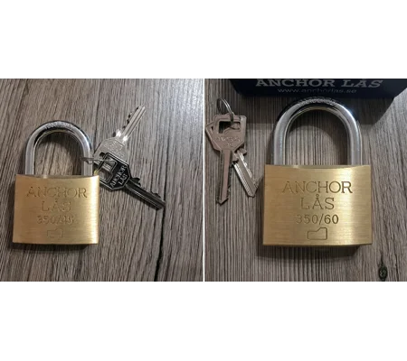 ANCHOR LÅS 350 Brass Padlock With 2 Keyss