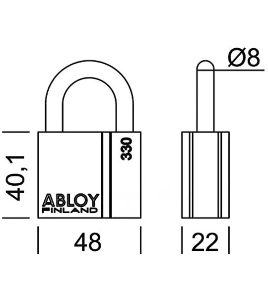 Abloy PROTEC2 PL330 High-Security Brass Padlock – EN 12320 Grade 3