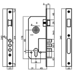 Kale KILIT 152 3MR Door Lock/Lock Case for Cylinder Lock