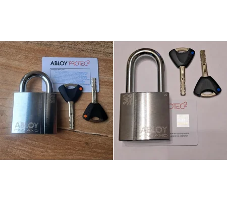 Abloy Protec2 PL 340 Steel Padlock With 2 Keys and Keycode Card