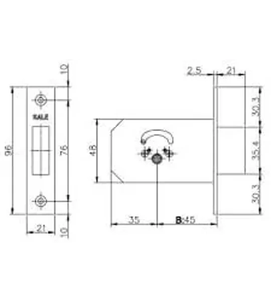 Kale Kilit 156F/Deadbolt/Crosskey Type Cylinder with 3 Keys