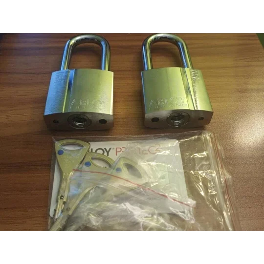 2 X ABLOY PL330/50T PROTEC 2 Keyed Alike Padlocks with 4 Keys