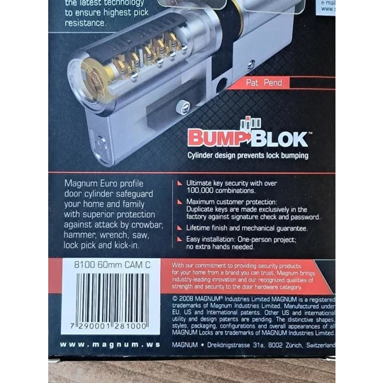 Magnum Montblanc 8100 Serie High Security Cylinder Lock with 5Keys