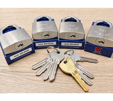4 X RIELDA Keyed Alike Padlocks Re-programable High Security/With 8 +1 Keys