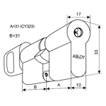 ABLOY CY323T PROTEC 2  Cylinder Lock With A Thumbturn