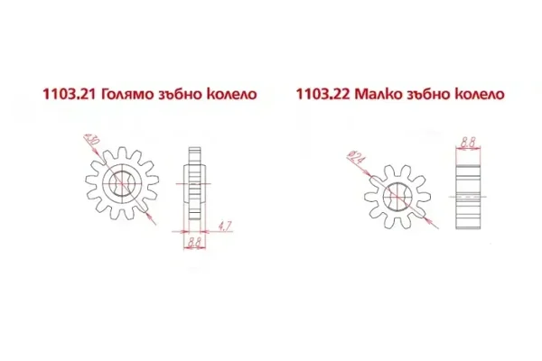 Comparison Cogwheels Z10 And Z13 For Gear Locks