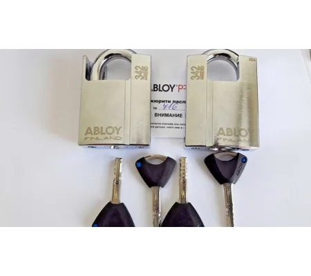 2 X Abloy PL 342 T/25 PROTEC 2 Keyed Alike /Hardened Steel Padlocks