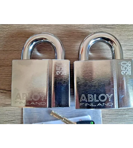2 X ABLOY PL 350/25 T PROTEC2 Keyed Alike Hardened Steel Padlocks With 4 Keys